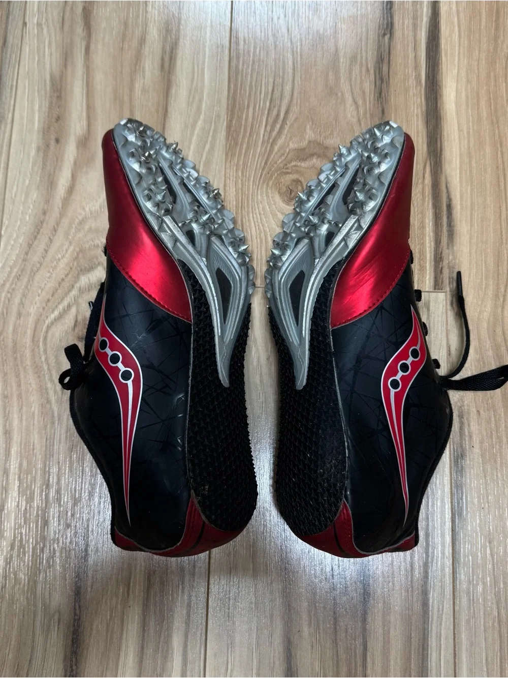 Saucony Spitfire Men's Track & Field Cleats Red & Black Sprint Racing Size 10
